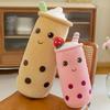 Long Cute Fruit Milk Tea Cup Plush Toy Figurine Throw Pillow Doll Rag Baby Pregnancy Pillow Valentine's Day Gift For Kids Decor