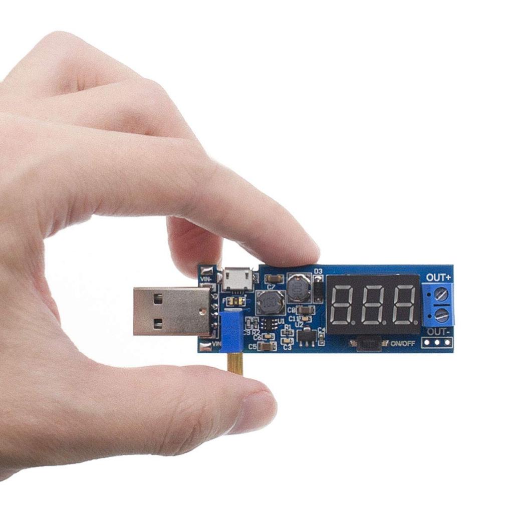 2PCS USB Buck Boost Converter Adjustable Step UP Step Down Power Supply Module Voltage Regulator DC-DC 5V to 3.3V 9V 12V 18V 24V