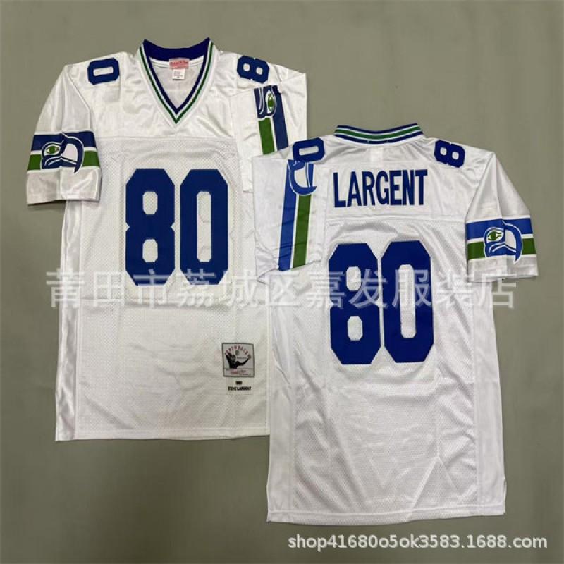 Seattle Seahawks Retro NFL Football Jersey Mens Cotton Team Apparel Vintage 80 96 12 10 37 45 55 24 25 31