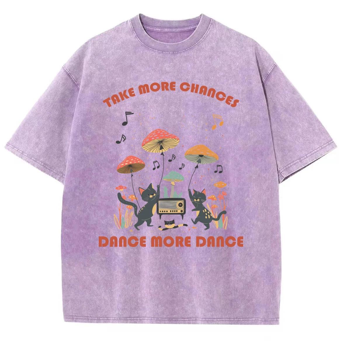 Y2K Washed T Shirt For Men, Hip Hop Take More Chances Graphic Print Oversized Tshirt Unisex ,Washed T Short Sleeved Streetwear S разноцветный