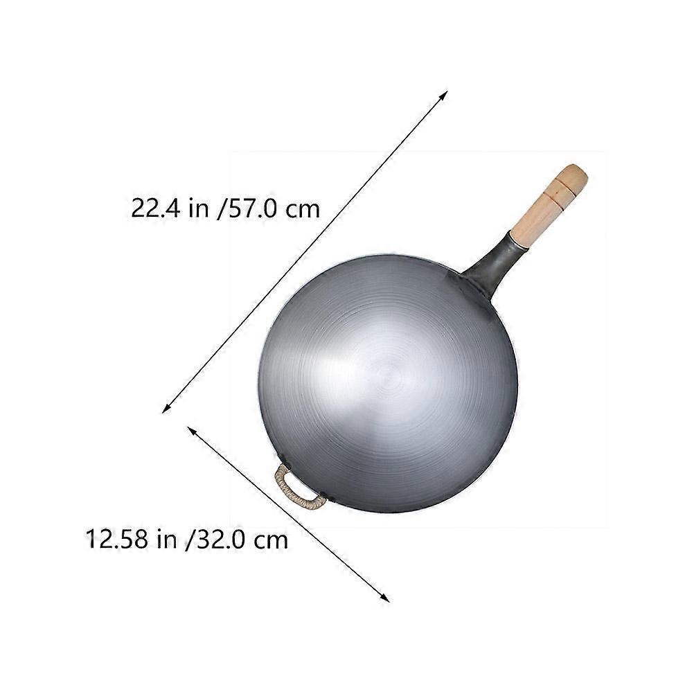 Stainless Steel Thick Iron Wok for Cooking 1Pcs Practical Cooking Pan Grey
