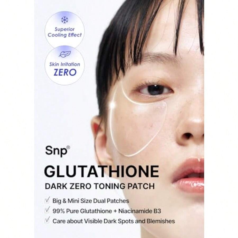 SNP [K Beauty Glutathion Dark Zero Patch Yeux Tonifiant 84g(60ea) Patchs Nourrissants pour le Contour des Yeux pour les Imperfections