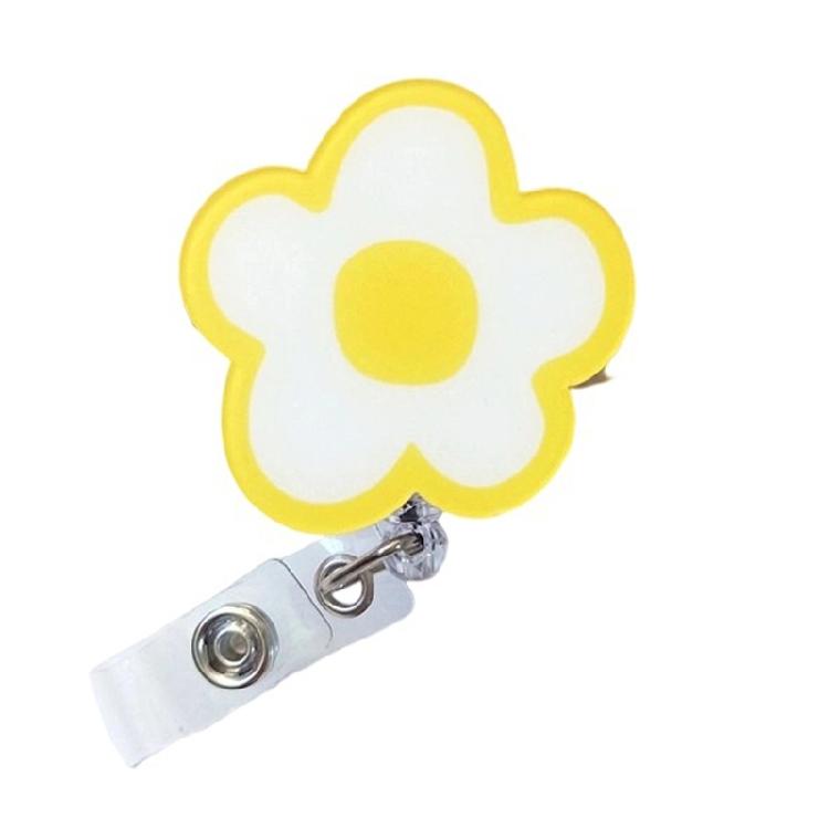 Flexible Rotating Card Holder With Vibrant Fashionable Petal Design Acrylic Construction And Adjustable Cord Length