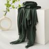 Spring & Summer Lightweight Sunscreen Shawl: Imitation Cotton-Linen, High-End Silk Gauze Scarf, Solid Color for Women