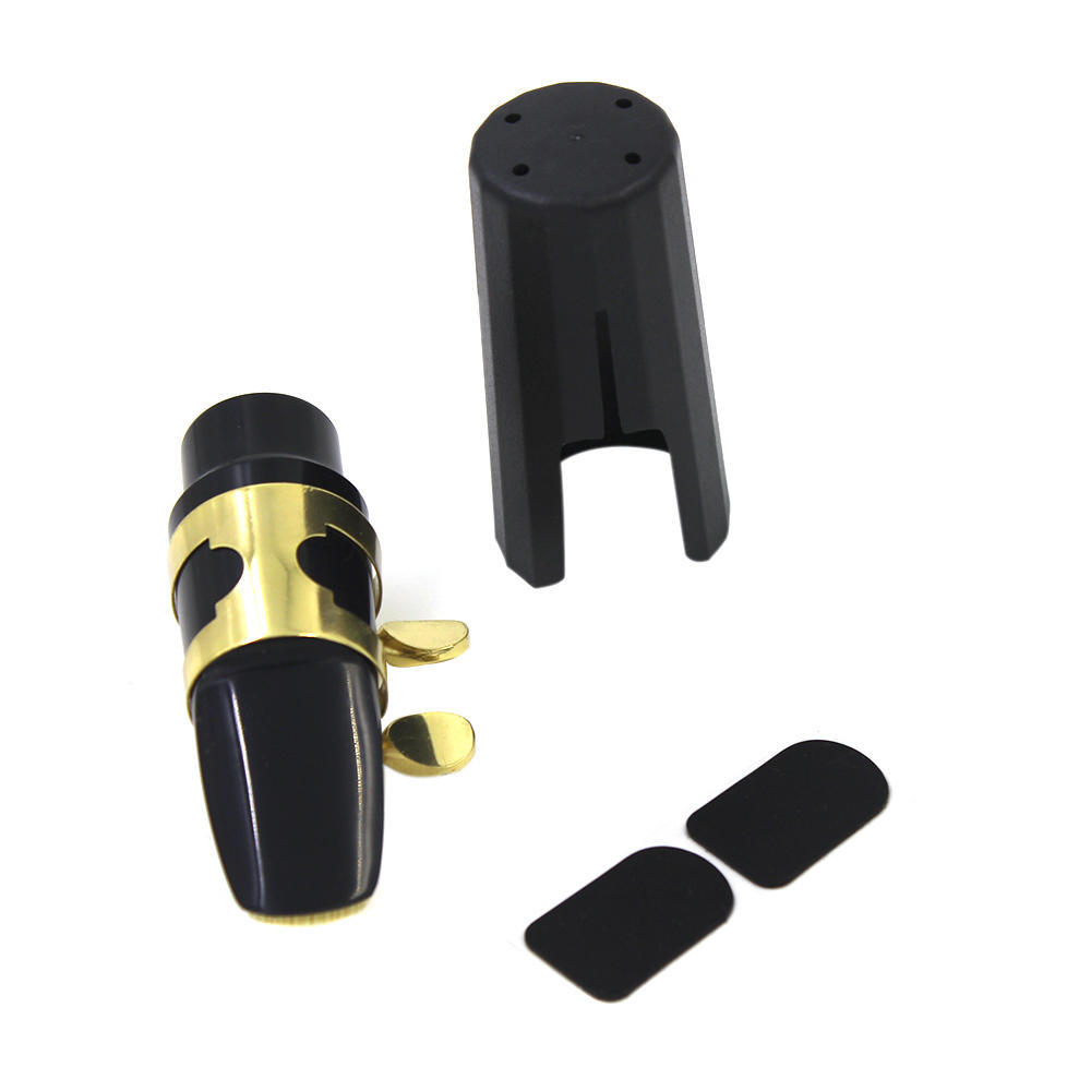 Soprano Sax Saxophone Mouthpiece Plastic with Cap Metal Buckle Reed Mouthpiece Patches Pads Cushions