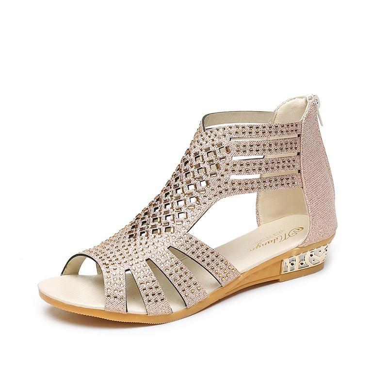 

Rhinestone fish mouth sandals are hot in summer, plus size 44 hollow women s sandals are often 43 бежевый