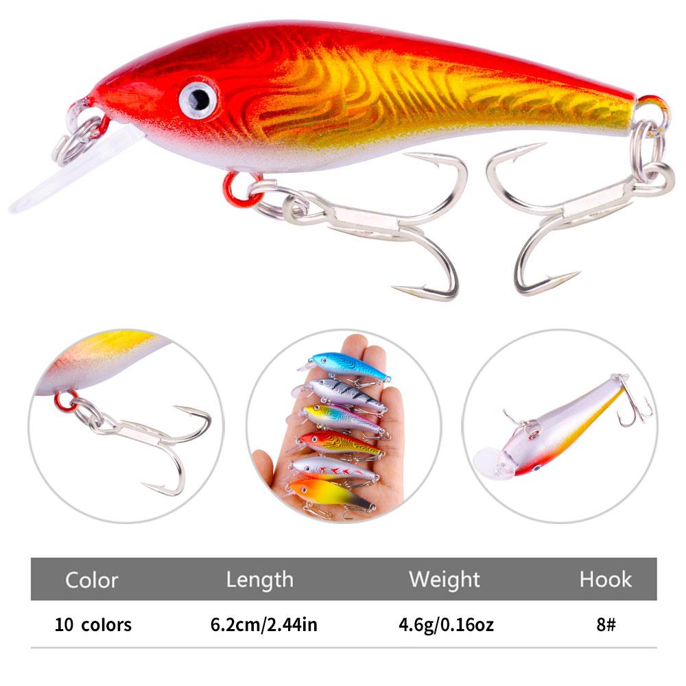 Swim Fish Fishing Lure 6.2cm 4.5g Artificial Hard Crank Bait Topwater Wobbler Japan Mini Fishing Crankbait Lure