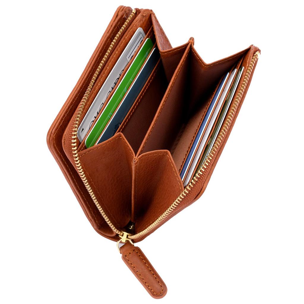 [ANON] Anon Italian Vacchetta Leather L-shaped Zipper Men's Bi-fold Wallet Minerva Box Leather Gentleman's Wallet (Dark Brown) cav624