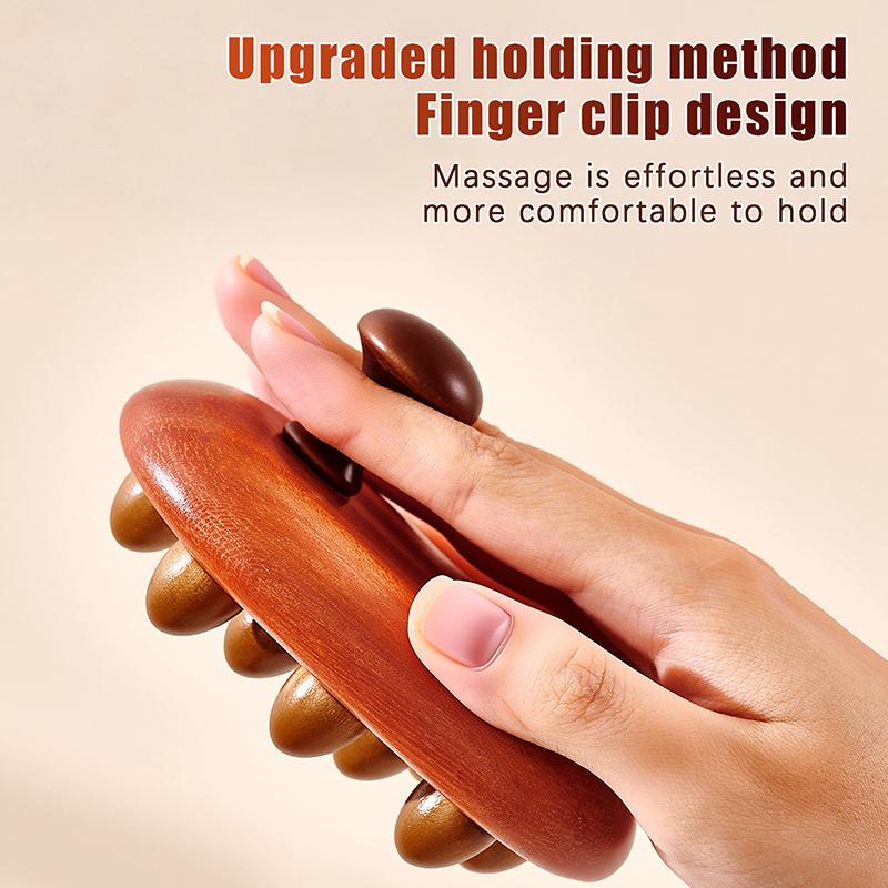 Trähandhållen Massageborste Trä Meridian Gua Sha Slimmande Borste Massager Mage Hela Kroppen Massagekam Akupressurborste
