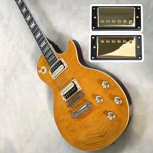 Yibuy Gold Double Coil Sealed Humbucker Pickup Set for Electric Guitar