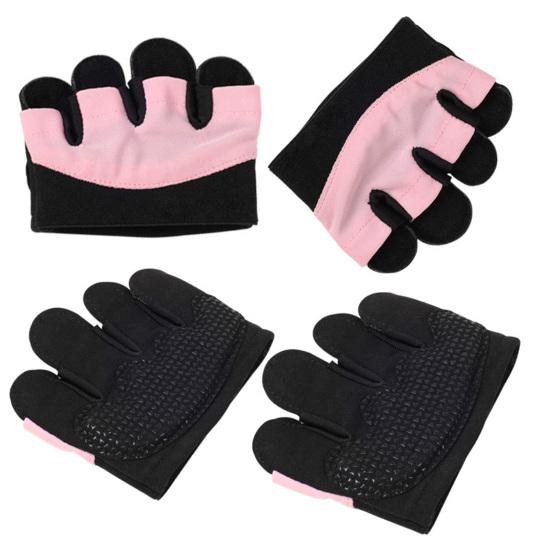 1 Pair Gym Gloves Sweat-absorbing Breathable Anti-slip Men Women Weight Lifting Training Fitness Four-finger Gloves Hand Guard Protector