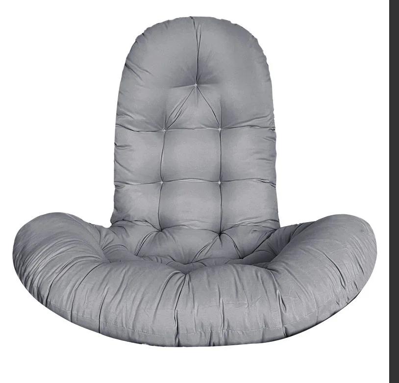 

Подвесной коврик для корзины, коврик в виде бычьего языка, коврик для качелей, однотонная большая подушка для стула из ротанга, садовая подушка, подвесное кресло, пасторальное 130x95x15 темно-серого