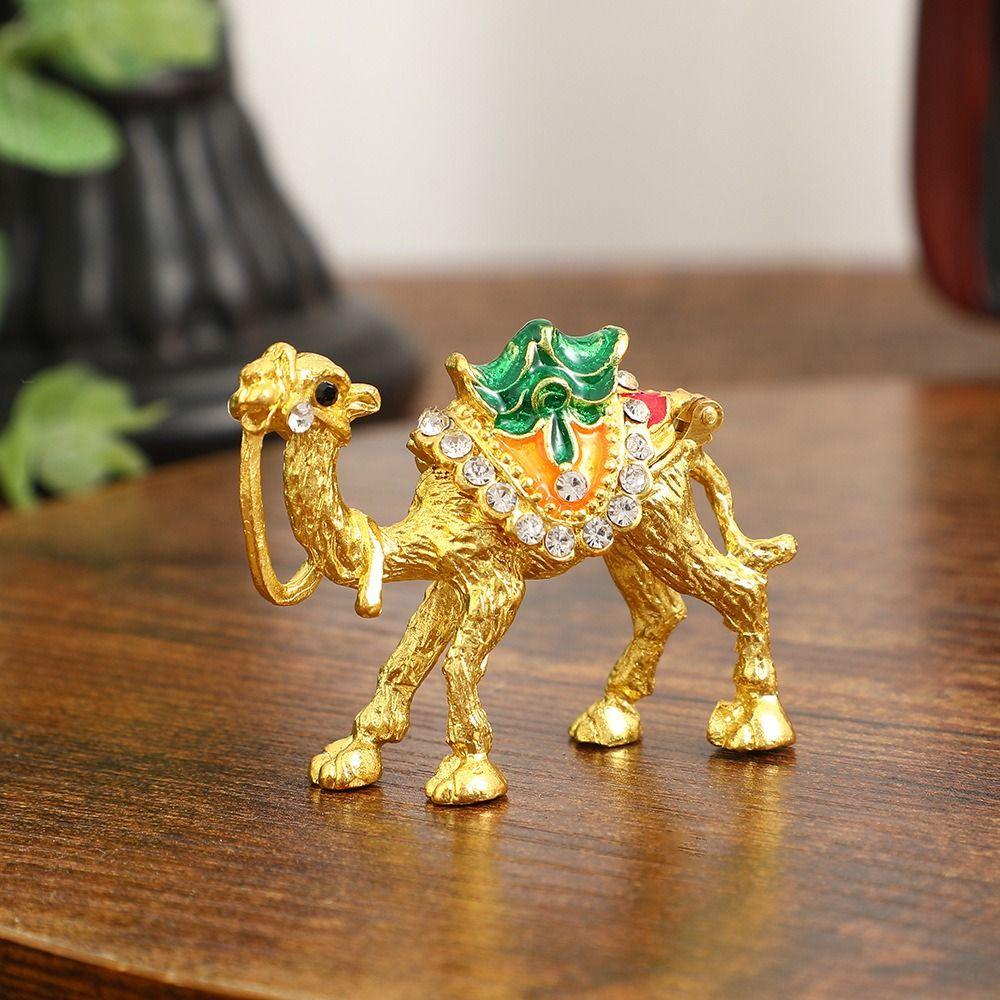 Vintage Ethnic Camel Jewelry Box Exquisite Luxury Desktop Camel Figurine Handmade Animal Trinket Box Display Holders