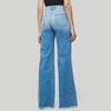 Jeans de mezclilla elegantes de verano 2024 acampanados de cintura media para mujer