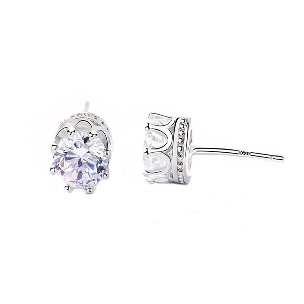 Exquisite Eight Claws Crown Stud Earrings 925 Silver Moissanite Earrings for Women Wedding Birthday Jewelry Gifts