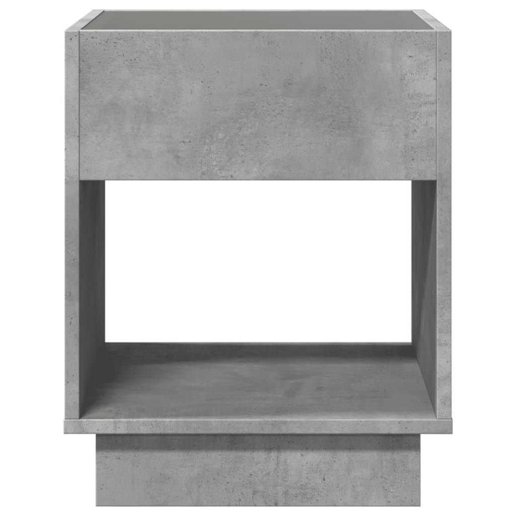 Nightstand with Infinity LED Effect Concrete Grey 40 x 40 x 50 cm