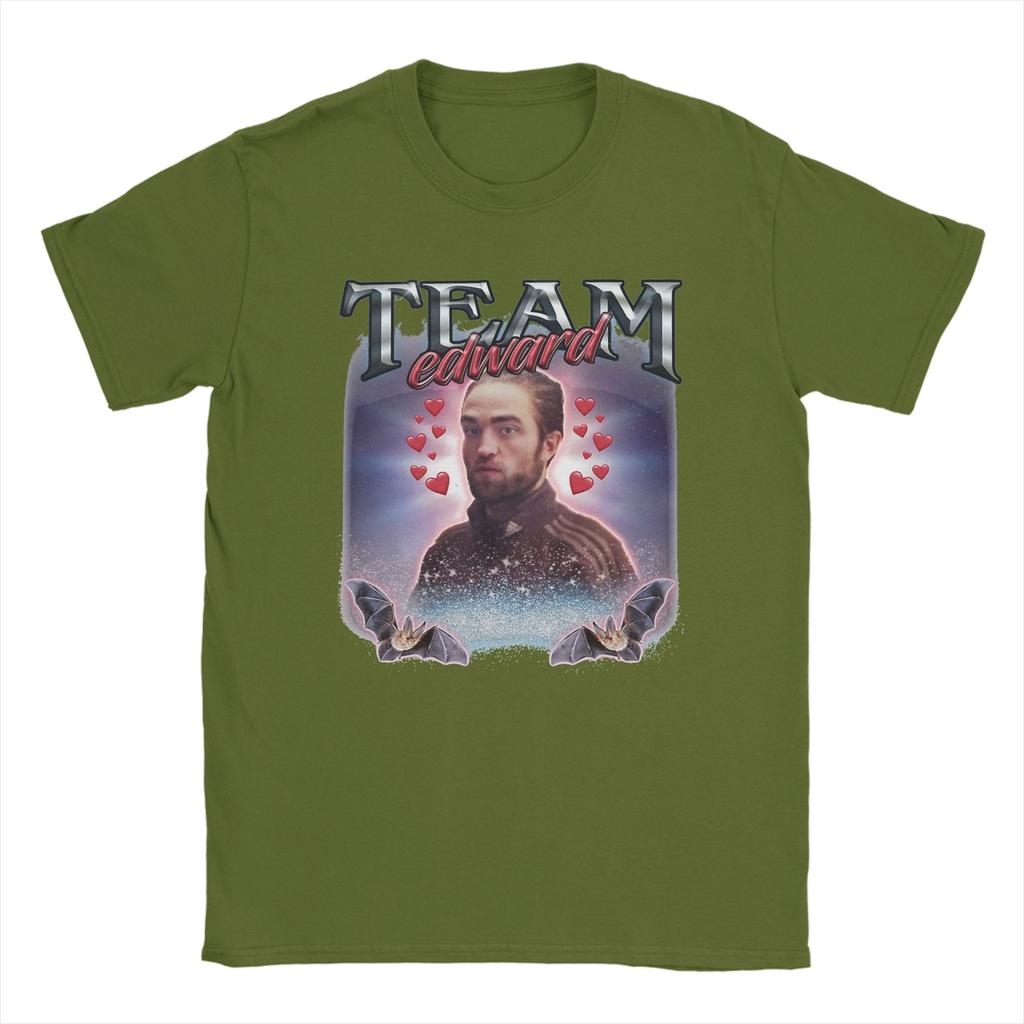 Men T-Shirt Team Edward Twilight Cursed Fan Collage 100% Cotton Tee Shirt Short Sleeve  T Shirt Round Neck Clothes Birthday Gift