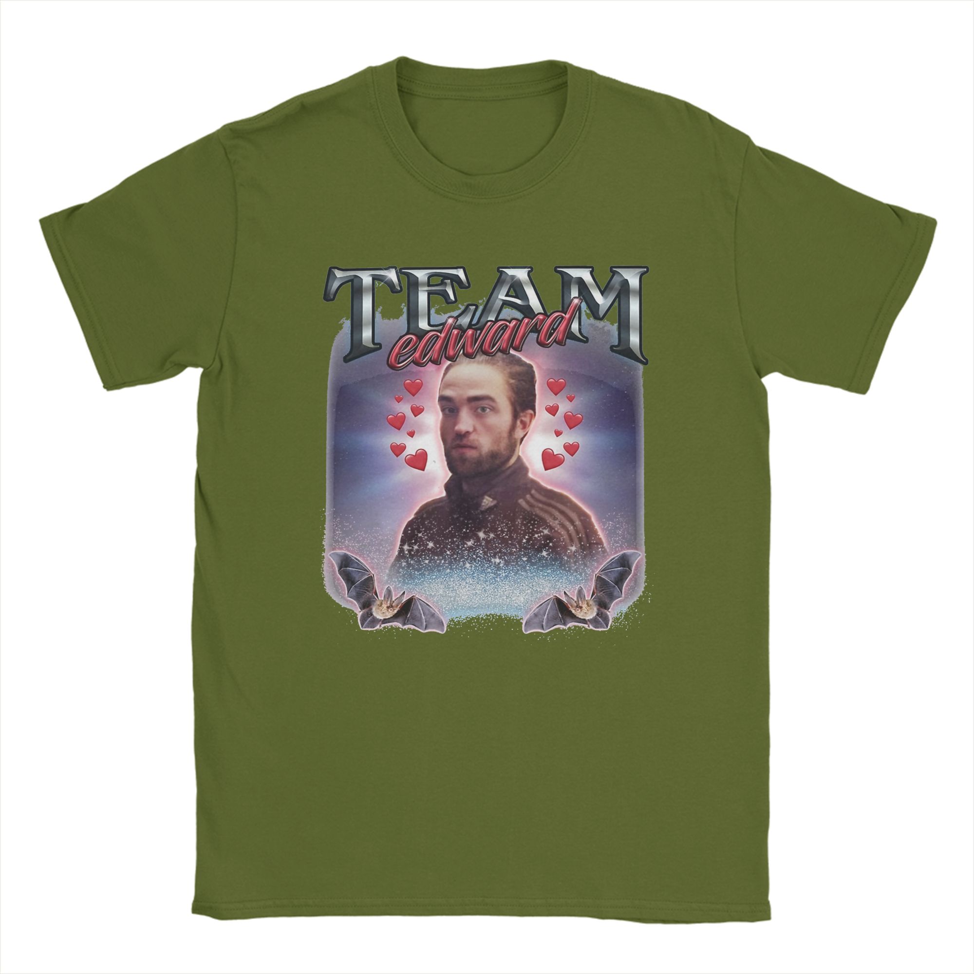 

Men T-Shirt Team Edward Twilight Cursed Fan Collage 100% Cotton Tee Shirt Short Sleeve T Shirt Round Neck Clothes Birthday Gift 4XL