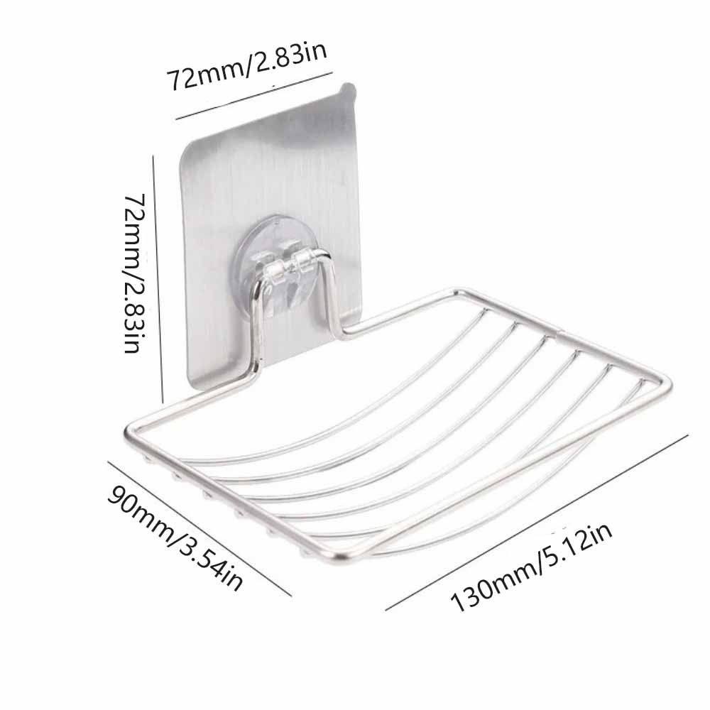 Punch-free Stainless Steel Soap Rack Wall Hanging Wall Mounted Soap Holder  Household Use