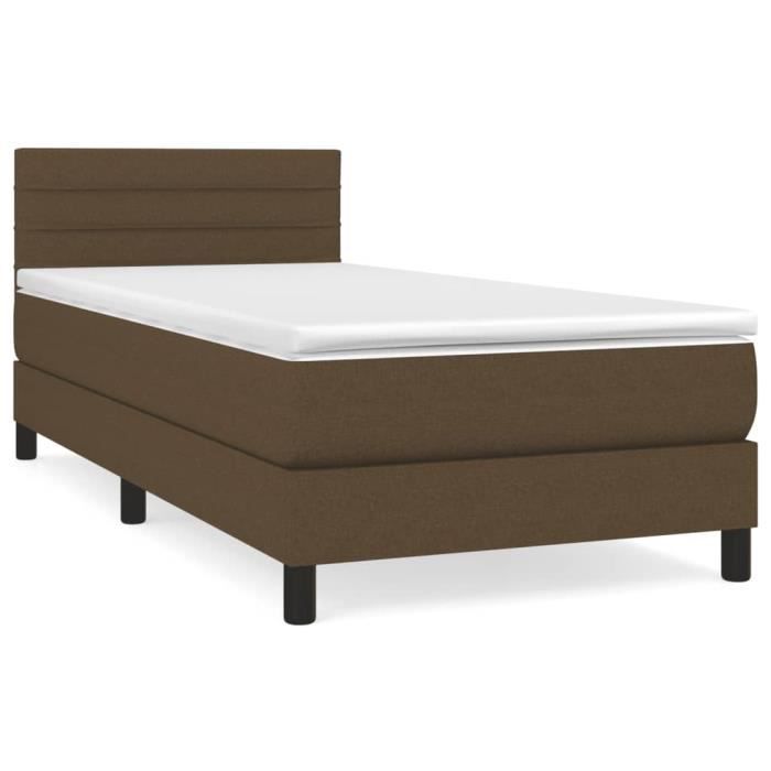 3140092 vidaXL Divan Bed with Mattress Dark Brown 80x200 Cm