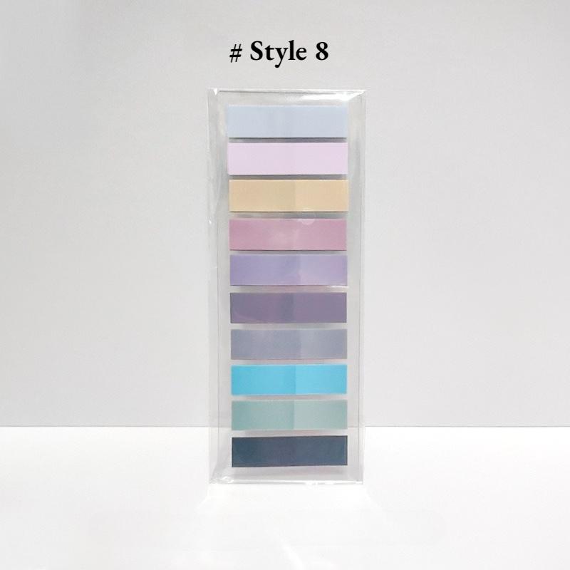 200 Avrupa Vintage Floresan PET Şeffaf Kendinden Yapışkanlı Not Kağıdı, Morandi Renk Kodlu Yapışkan İşaretleyiciler, Dikdörtgen, Karışık Renkler, İndeks Sekmelerli