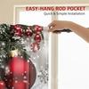 Christmas Ball Holiday Printed Curtains, 2 Pieces 2D Flat Printed Red Luxury Xmas Print Curtains with Snowflakes  for Holiday Party Decor