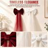 Mesh Tulle Christmas Bow Large Solid Color Christmas Tree Bow Long Tails Dreamy Style Christmas Wreaths Bow Christmas Decor