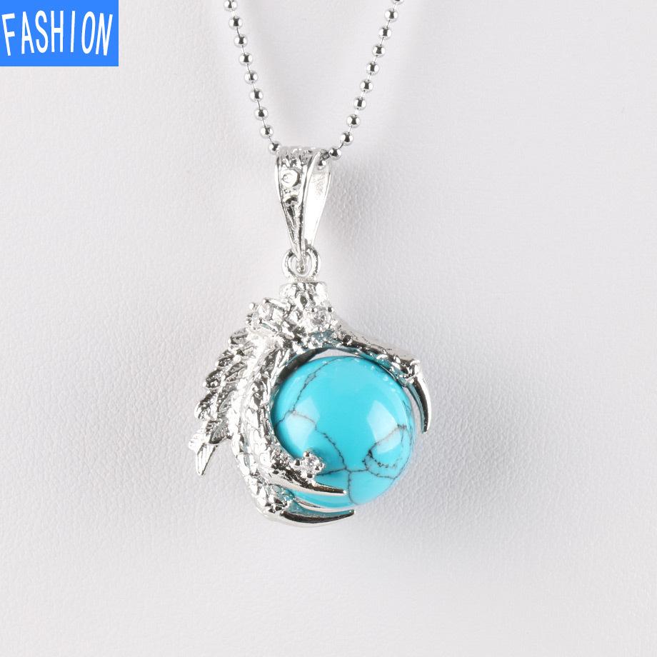 Colier Gotic Yoga pentru Femei din Cuarț cu Gheare de Dragon și Cu pandantiv din Piatră de Cristal Natural