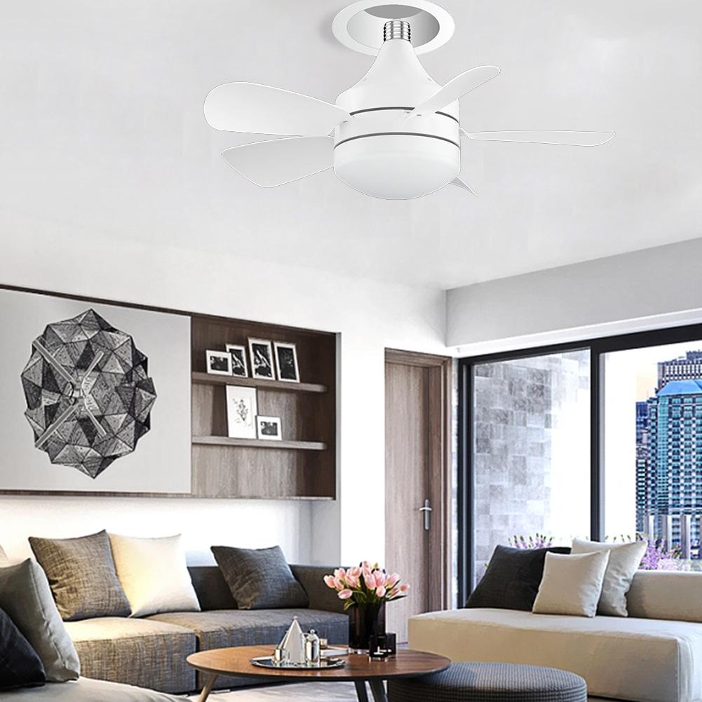 Ceiling Fan with LED Light Dimmable Modern Ceiling Fan 3 Gear Speed White Ceiling Fan 10.9 In for Porch Office Garage Restaurant