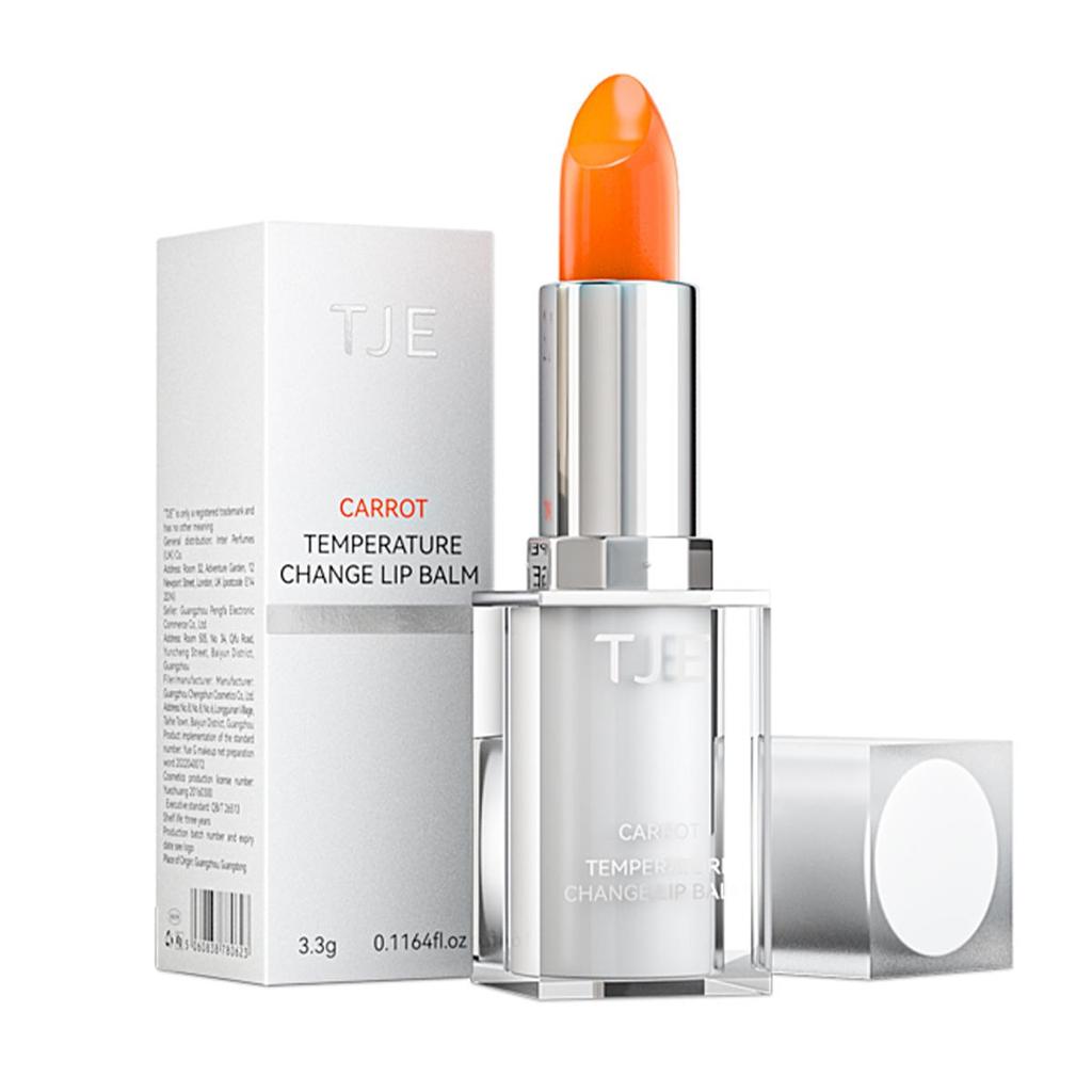 TJE Karotten-Farbwechsel-Lippenstift, 3,3 g, feuchtigkeitsspendender, feuchtigkeitsspendender, rissfreier und aufhellender Lippenfarbstift, gesunder Lippenstift