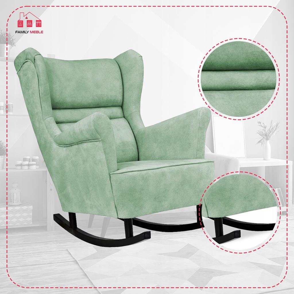 Zoja Rocking Chair Scandinavian Family Meble Pistachio Mint