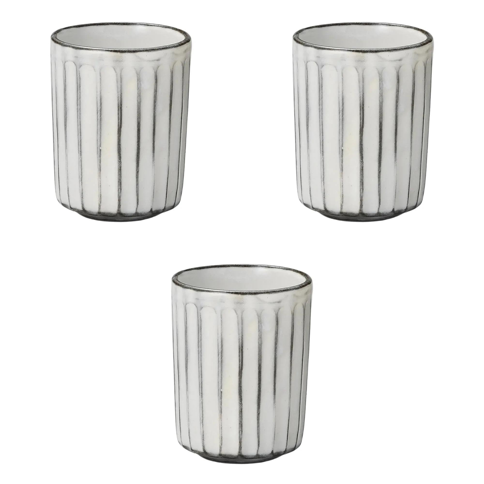 

Set of 3 Shinogi Tokusa Teacups Large x 9 cm Teacups Ceramic Setomonohonpo [7 (180 cc)] (Earthenware)