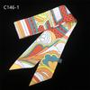 2024 New Design Dot Floral Stripe Skinny Brand Scarf For Women Hair Neck Silk Scarf For Ladies Foulard Headband Bag Scarves