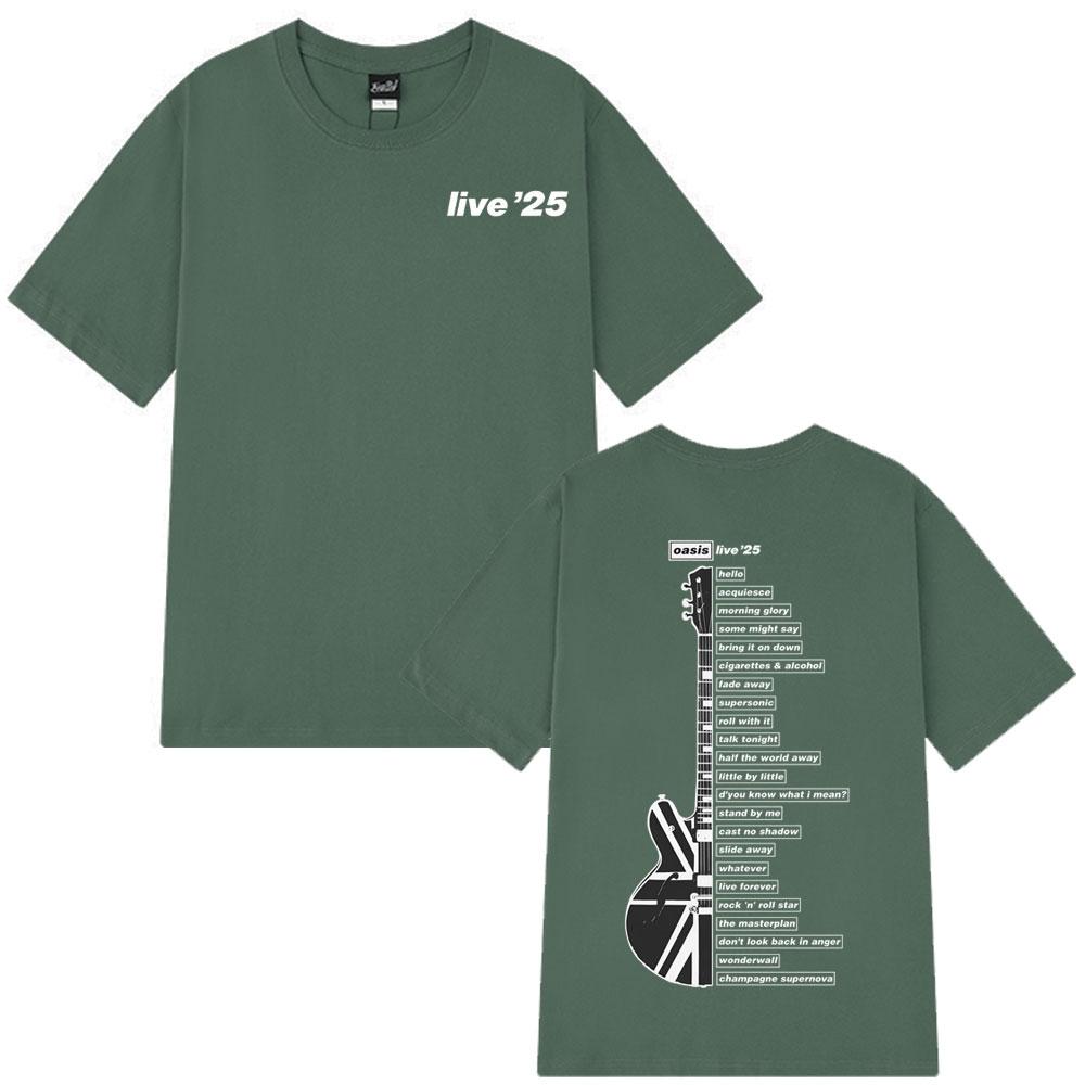

Oasis Live ’25 Wembley Tour Tshirt Fan Merch Summer Top Men Oversized Hip-hop Fashion T-shirts High-quality Casual Man T-shirts M