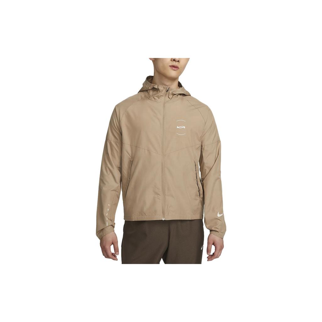 Nike Solid Color Letter Logo Zip Hoodie Men Jackets Khaki FN7285-247