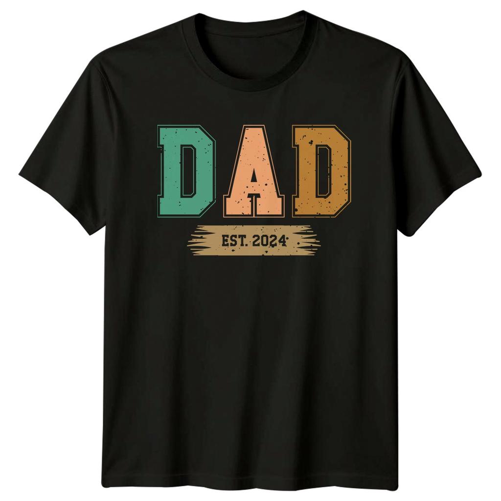 Dad Est 2024 Unisexs TShirt New Dad Fatherhood Fathers Day Gift For Him