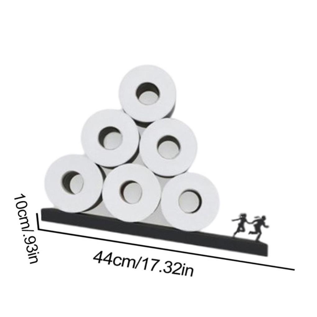 Floating Shelf Toilet Paper Holder Wood Plate Funny Couple Modern Towels Rack Wall Mount Tissues Organizer Couple