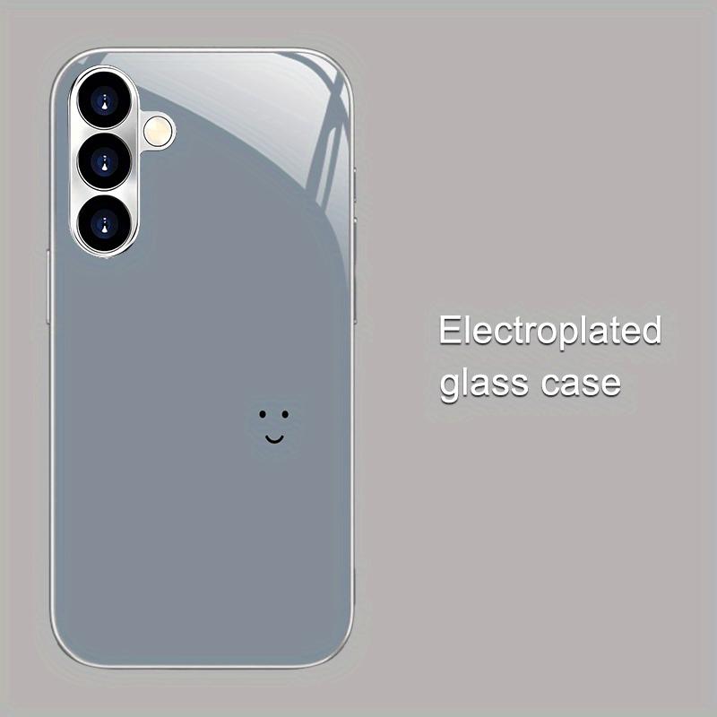 Ultra simple wind power silver plated glass phone case suitable for Samsung GalaxyS26 S25 S24 S22 S21 S20FE Ultra Plus anti drop