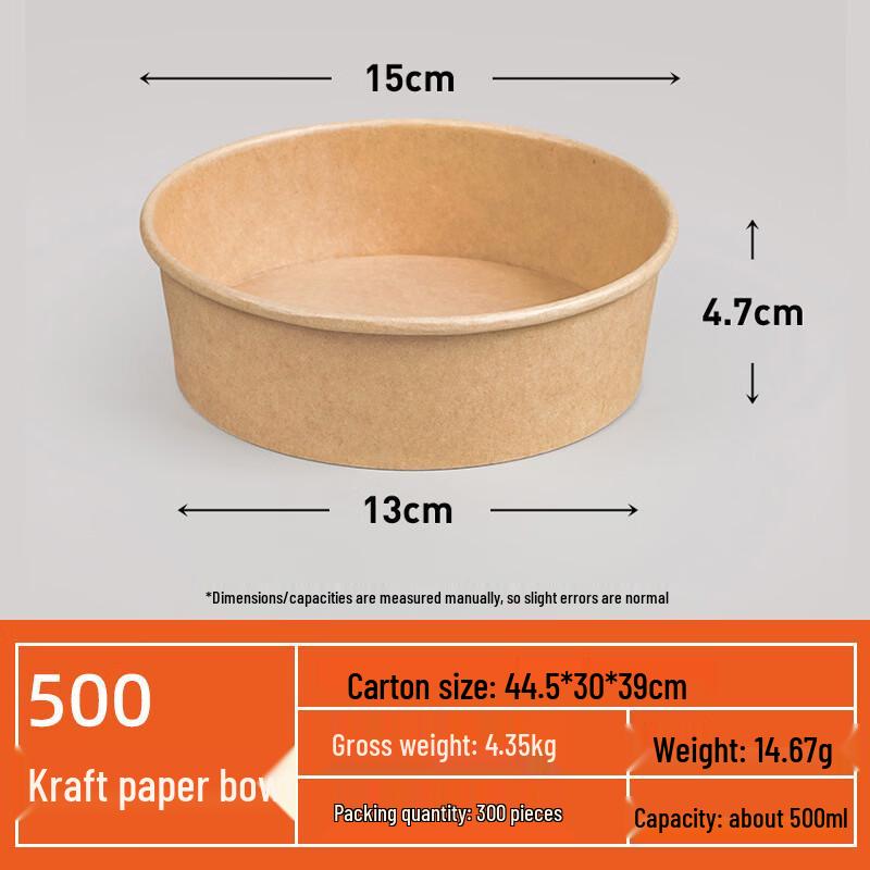 Disposable Round Kraft Paper Style Food Containers
