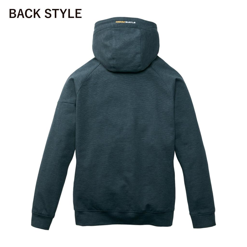BURTLE 851 Hoodie Blouson, Stretch Cotton and Cordura, High-Durability Workwear for Men and Women, Charcoal Gray (Size L) with Pro Uni Sticker