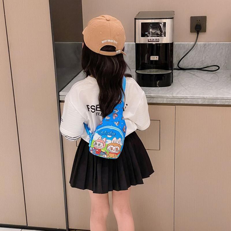1 Stück Labubu Umhängetasche Kawaii Schultertaschen Nylon Einseitige Schulter Crossbody Rucksack Tragbare Reisetasche Geschenk für Kinder