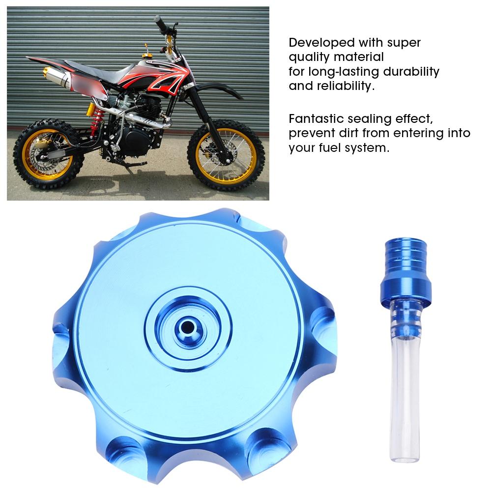 Motorcycle CNC Aluminum Gas Fuel Tank Cover Cap For 50cc 160cc Pit Dirt Motor Bike (Blue)