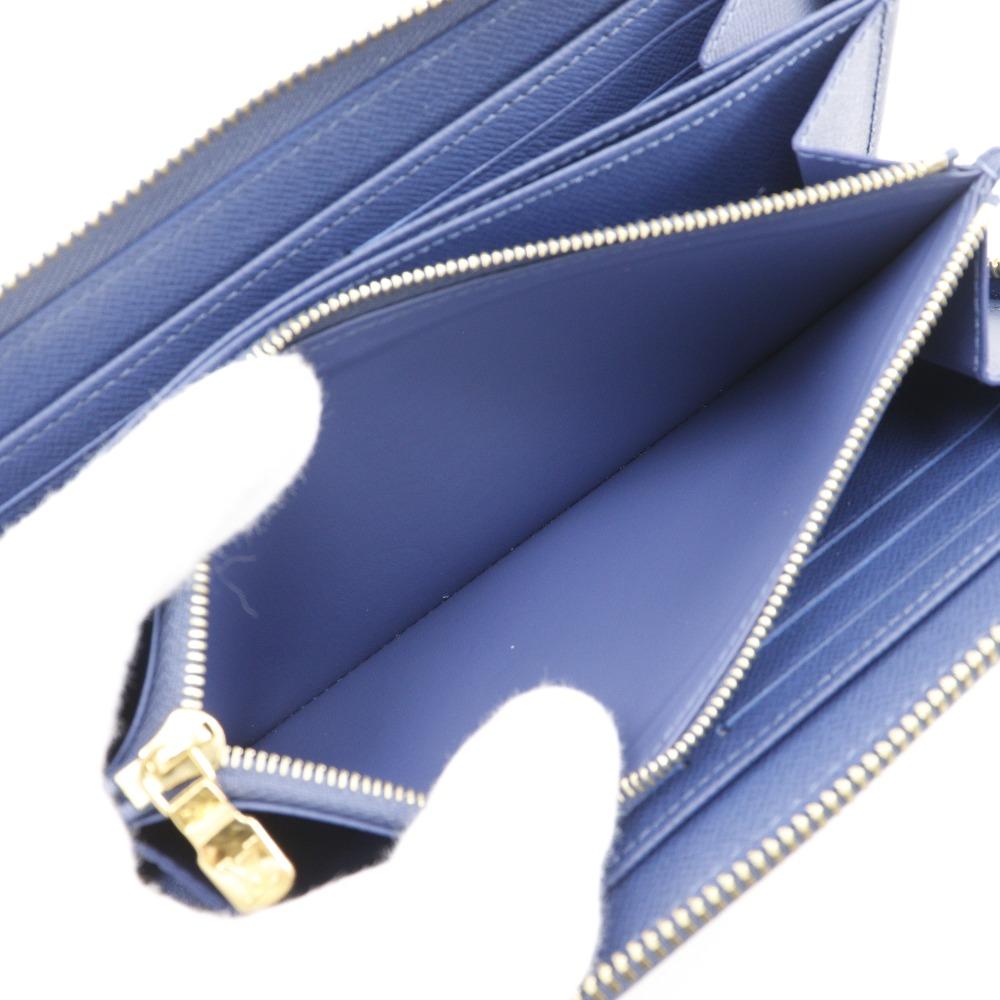 Louis Vuitton Zippy Wallet Purse M82958 Blue Monogram Denim Unisex Used