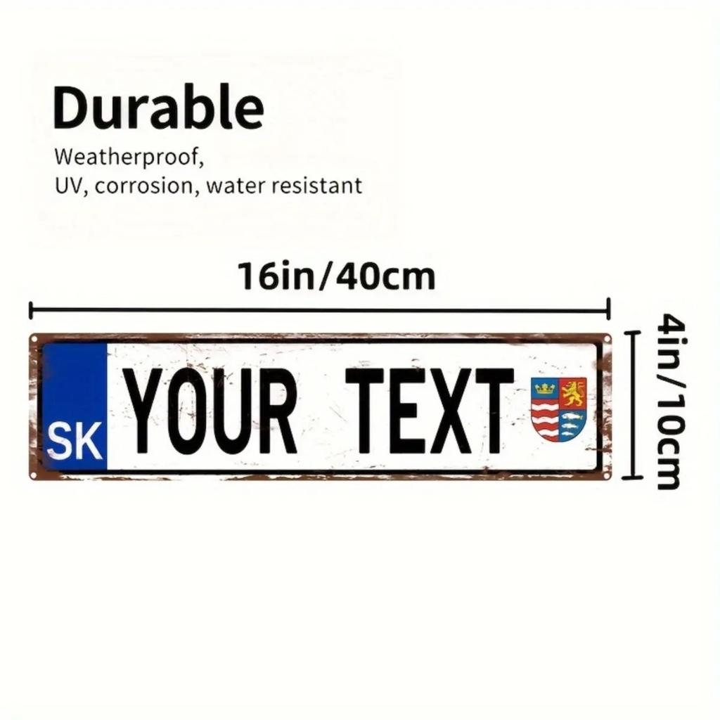Individuelles Metall-Nummernschild-Schild für Auto Wanddekor Garage Man Cave Geschenk