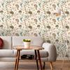 Birds Peel and Stick Wallpaper Removable Self Adhesive Wall Paper Vintage Floral Waterproof Contact Paper for Bedroom LivingRoom