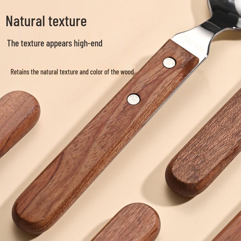 ZISIZ Wooden Handle Dessert Spoon