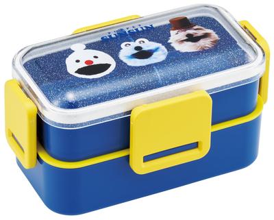 Skater Puppet Sunsun 600ml Soft Bento Box with Domed Two Made In Japan PFLW4-A, Lid, Tiers,