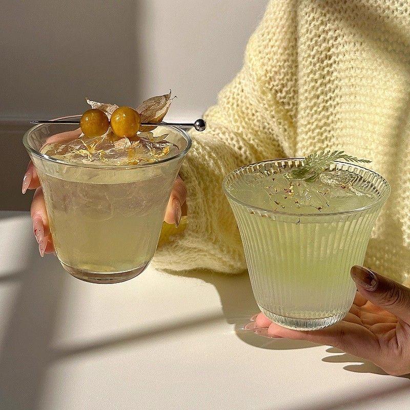 OLOEY Thickened Glass Coffee and Drink Cups - Classical Chinese Style, Set of 3