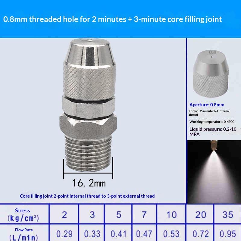0.6 0.8 1.0 1.2 1.5 2.0Mm Hole Stainless Steel Nozzle Adjustable Steam Volume For Fog Cannon Machine 1/8' 1/4' 3/8' 1/2'