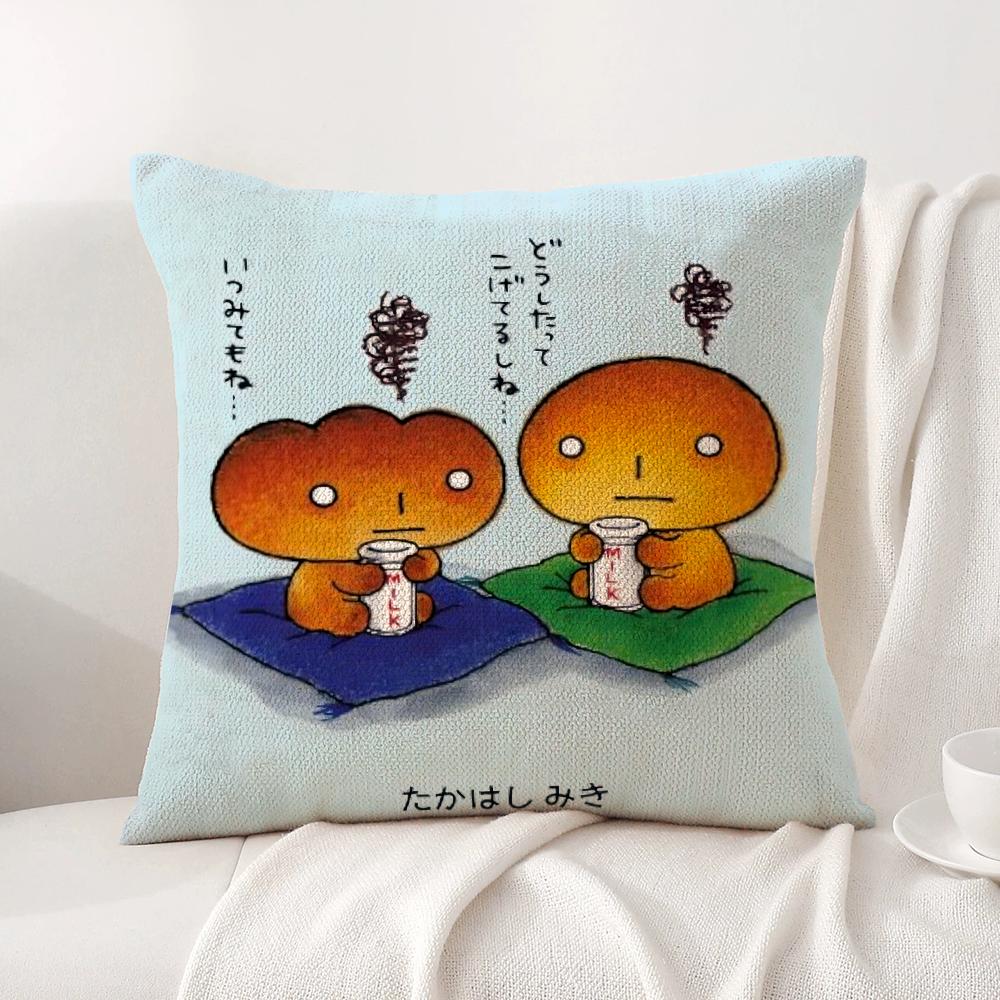 Japan Kawaii K-Kogepan Cushion Cover Summer Coolness Linen Fabric Double-Sided Printing Pillow Case Sofa Home Decor Gift